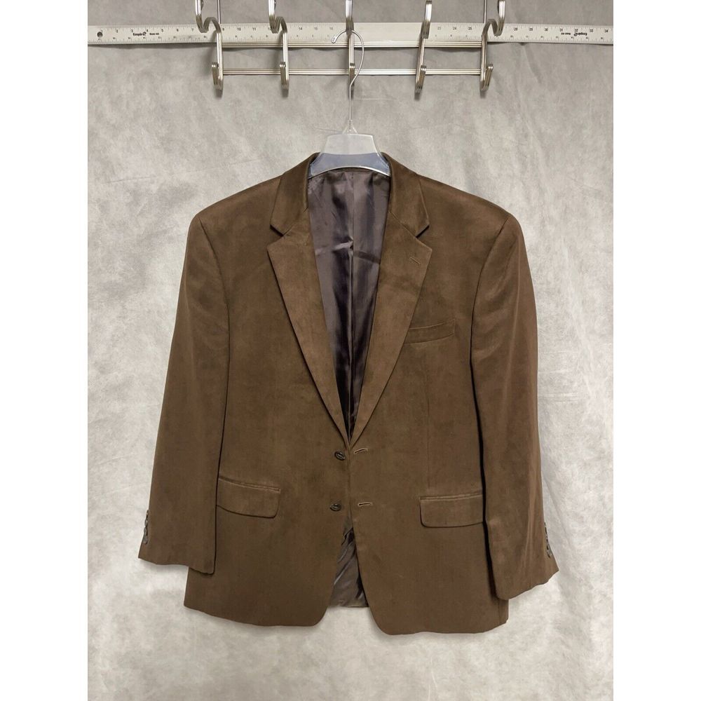 Chaps Blazer Men's 44R Brown 2B Suede Academia Coat Jacket Ralph Lauren Luxury‎